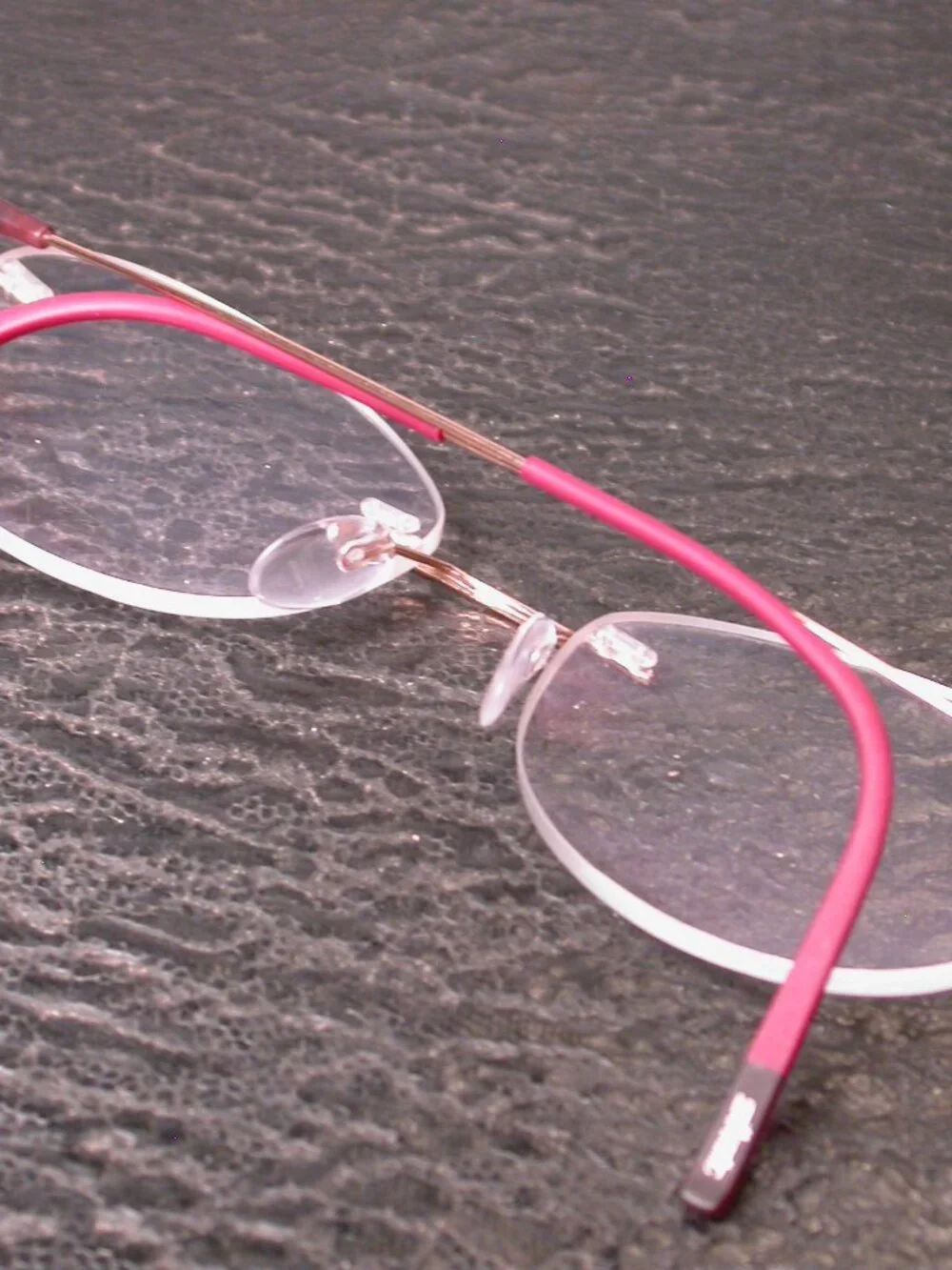 Silhouette Titan Frameless Red and Gold Wire Eyeglasses Made in Austria